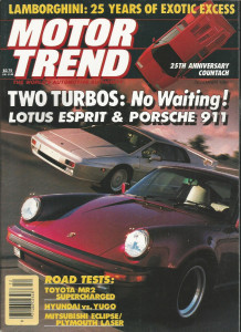 MOTOR TREND 1988 DEC - LAMBO, 911 vs ESPRIT, SHO, MR2